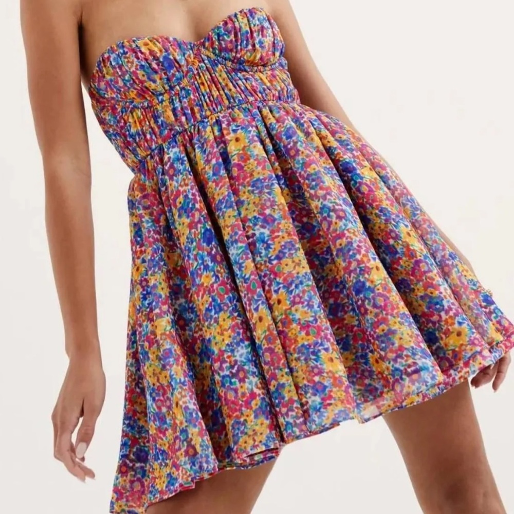 Sasha Strapless Mini Dress In Blue